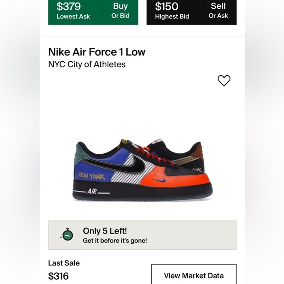 Nike Air Force 1 LowTops NYC Parks men’s size 9.5 Current average price $383 - Picture 1 of 12